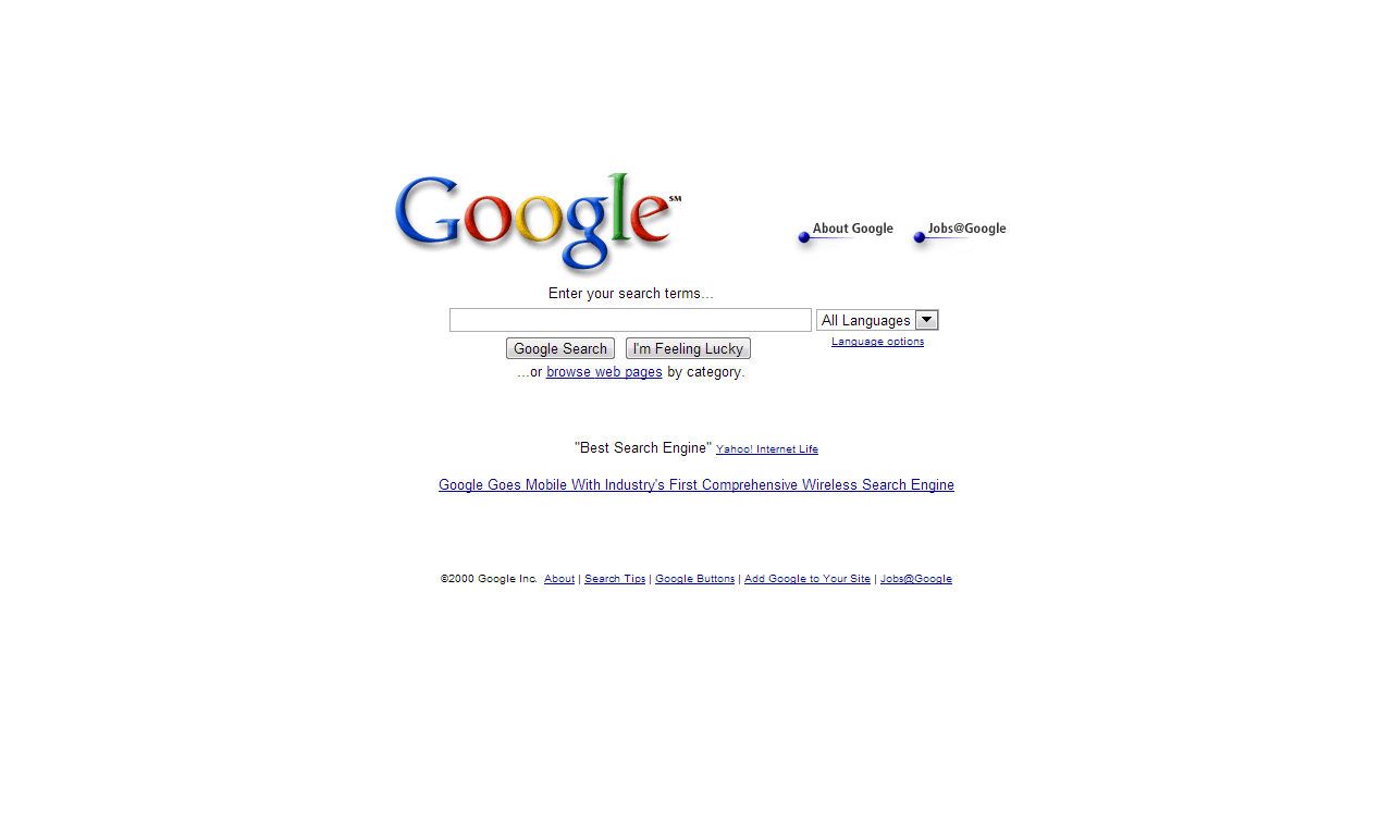 Google in year 2000